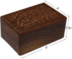 (Small) - Tree of Life Hand-Carved Rosewood Urn Box - Small