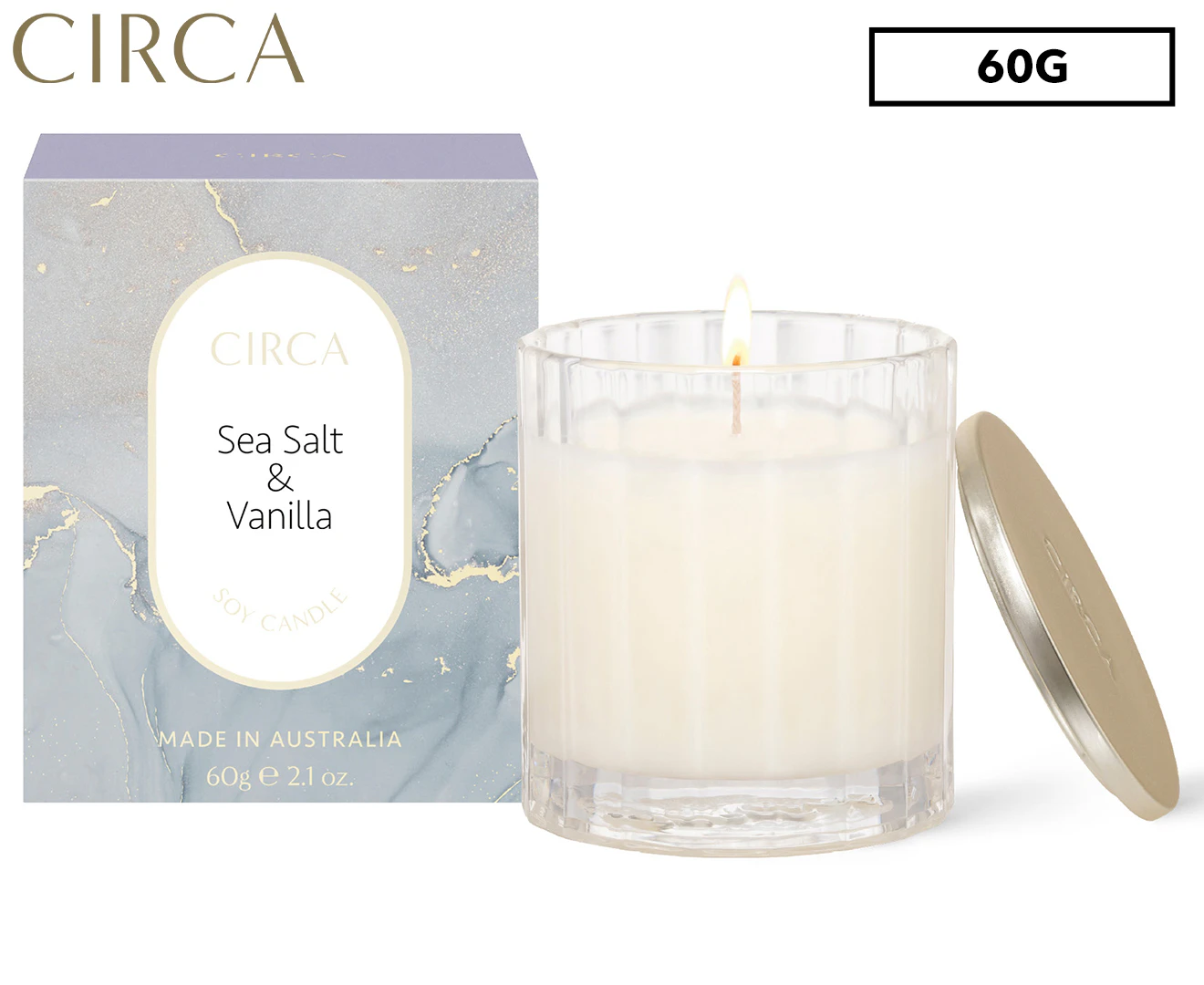 Circa Sea Salt & Vanilla Scented Soy Candle 60g