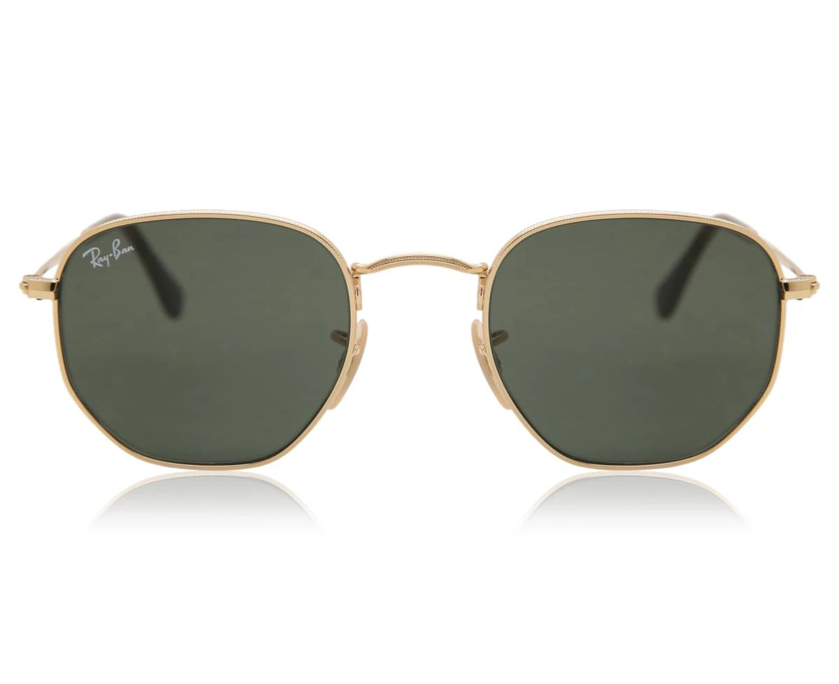 Ray-Ban RB3548N Hexagonal Metal Flat Lenses 001 Unisex Sunglasses