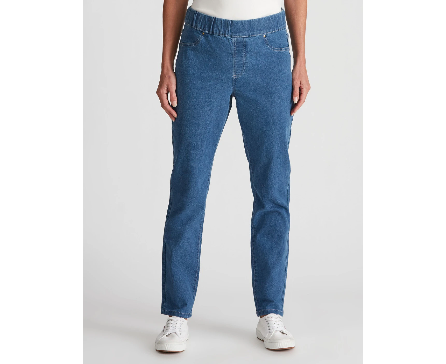 Noni B - Womens Jeans - Blue Cropped - Denim - Cotton Pants - Casual Fashion - Winter - Faded - Elastane - Pull On - Office Trousers - Work Clothes