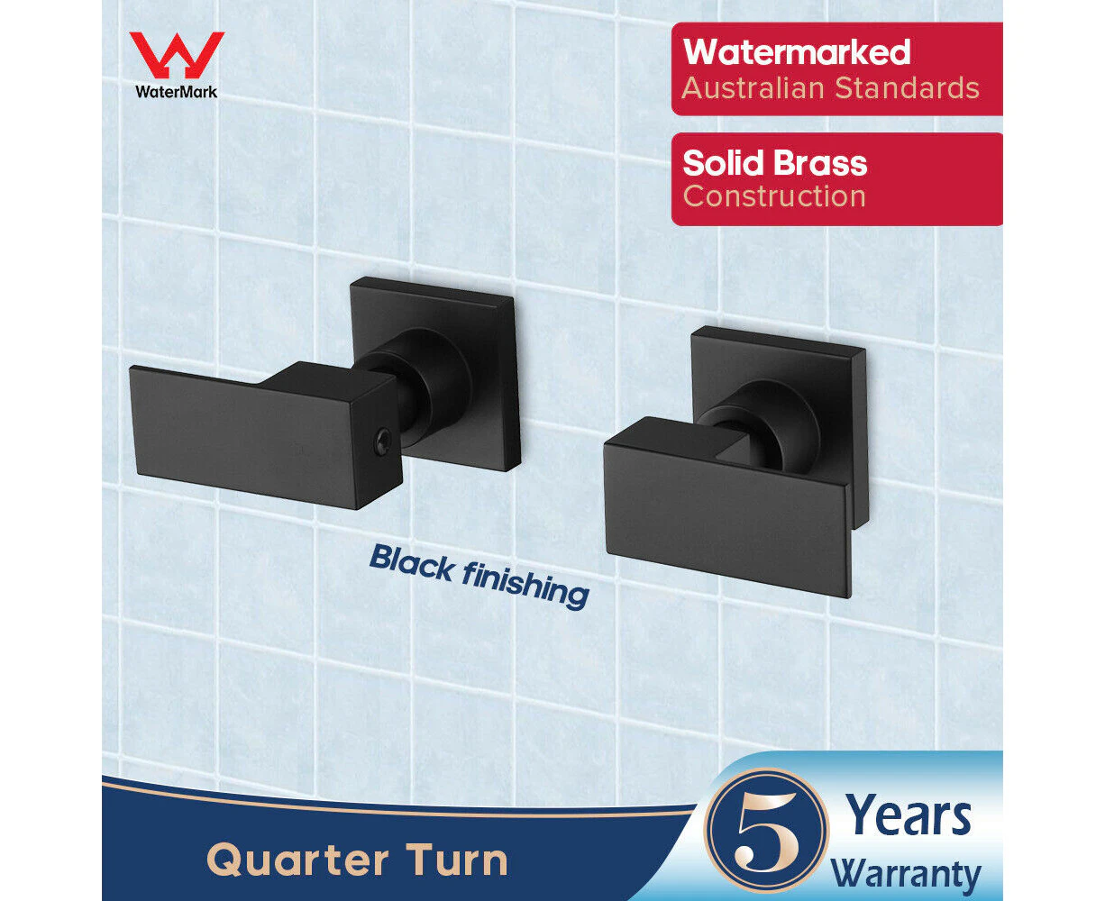 Bathroom wall taps Bath Basin Tap Set Quarter Turn Brass Shower tap valve Black