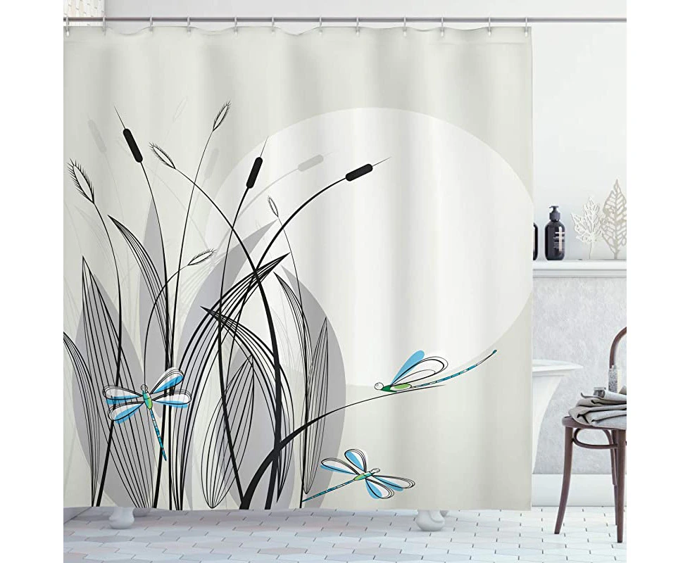 (210cm  Long Extra) - Dragonfly Shower Curtain Apartment Decor by Ambesonne, Dragonflies on the Flowers and Branches Flourishing Nature Spring Time Boho Pr