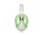 180° View Full Face Snorkel Mask Anti-Fog & Anti-Leak Free Breathing Design with GoPro Mount - Green S/M Size