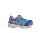 Bolt Dash Girls Youth Sneaker Casual Trainer Light Flex Sole Hook and Loop - Blue/Pink