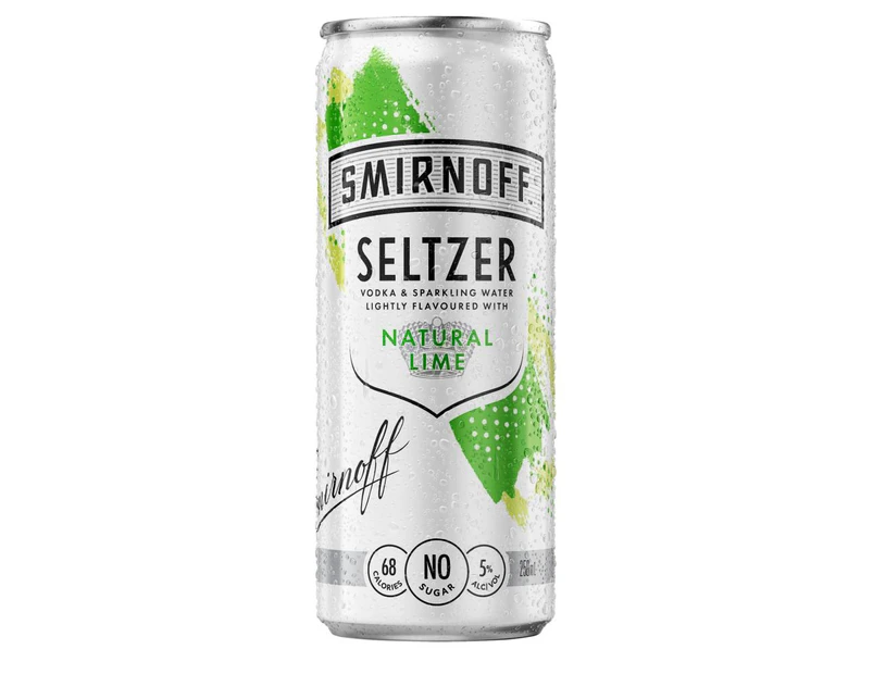 Smirnoff Natural Lime Seltzer (10X250ML)