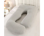 Advwin Maternity Pregnancy Pillow J-Shaped Pregnant Pillow with Detachable Cover Nursing Pillow for Back Hips Legs Belly
