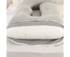 Advwin Maternity Pregnancy Pillow J-Shaped Pregnant Pillow with Detachable Cover Nursing Pillow for Back Hips Legs Belly