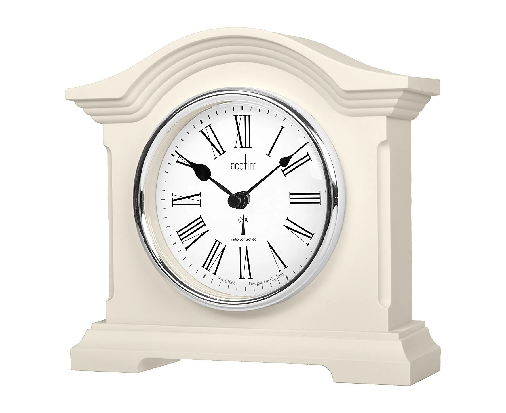 Acctim Cream Coloured Quartz Battery Radio Controlled Mantle Mantel Clock - Chesterfield 77162