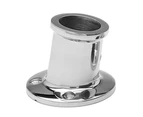 Taylor Stainless Steel Top Mount Flag Pole Socket for 2.5cm - 0.6cm Poles, 10 Degree Angle