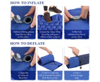 Inflatable Camping Mattress with Built in Foot Pump for Home Camping Travel - Blue