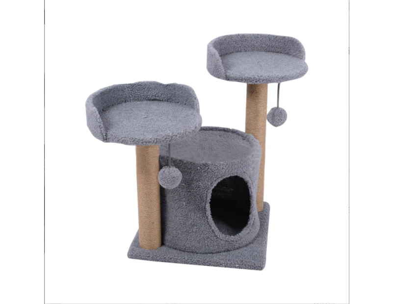 50cm Cat Tree Scratching Post Scratcher Pole Gym Toy House Furniture Multilevel - Grey