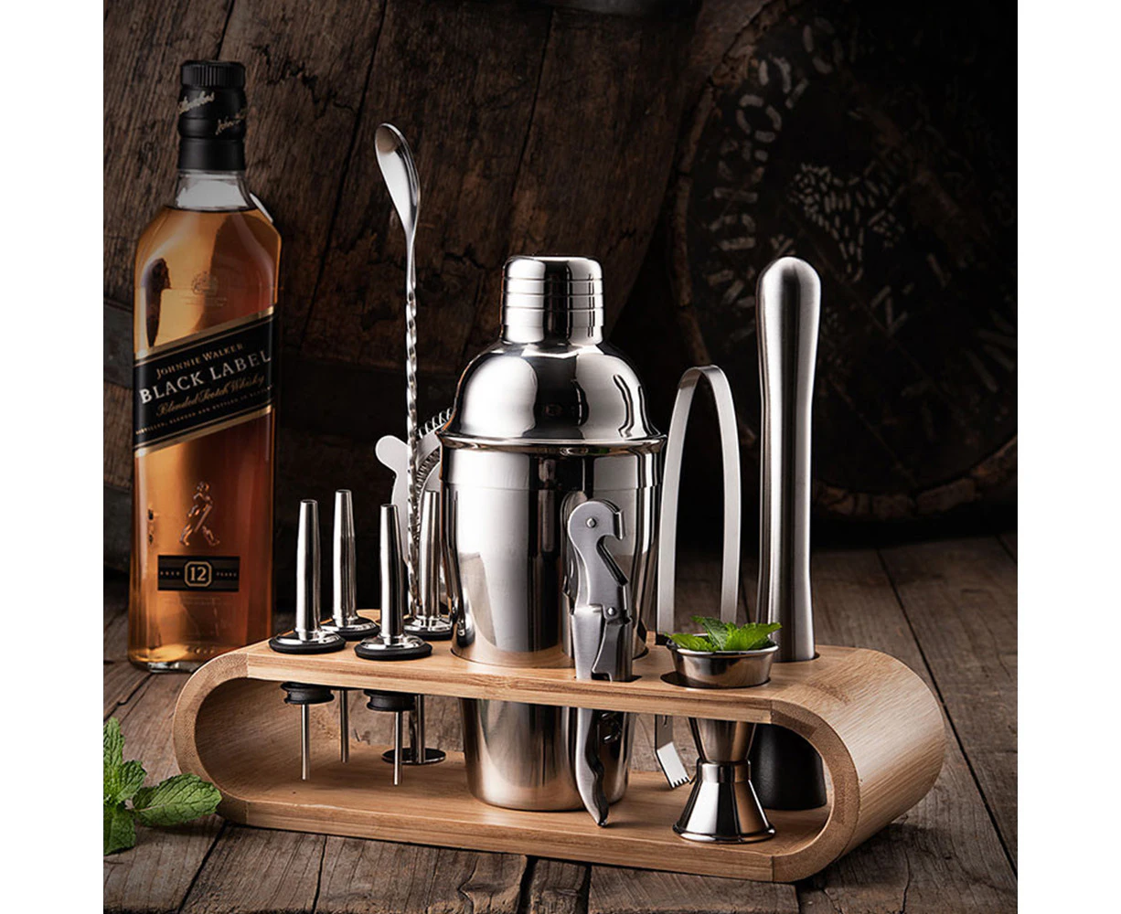 12-Piece Stainless Steel Cocktail Shaker Set Martini Spirits Bar Muddler Maker Pourer Strainer Jigger