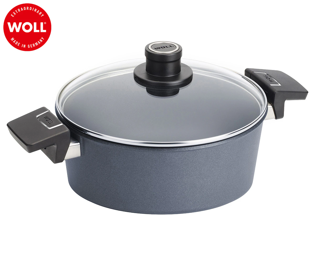 Woll 24cm Diamond Lite Fixed Handle Induction Casserole w/ Lid