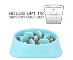 EZONEDEAL Slow Feeder Dog Bowls Non-Slip Puzzle Bowl Food Feeding Feeder Dishes Interactive Bloat Stop Dog Bowl Blue