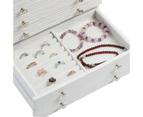 Large Wooden Jewellery Box Rings Display Case and Cabinet - White