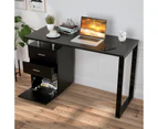 Oppsbuy Office Desk Computer Desk Home Fantastic Furniture Desks with Drawer Cabinet Black