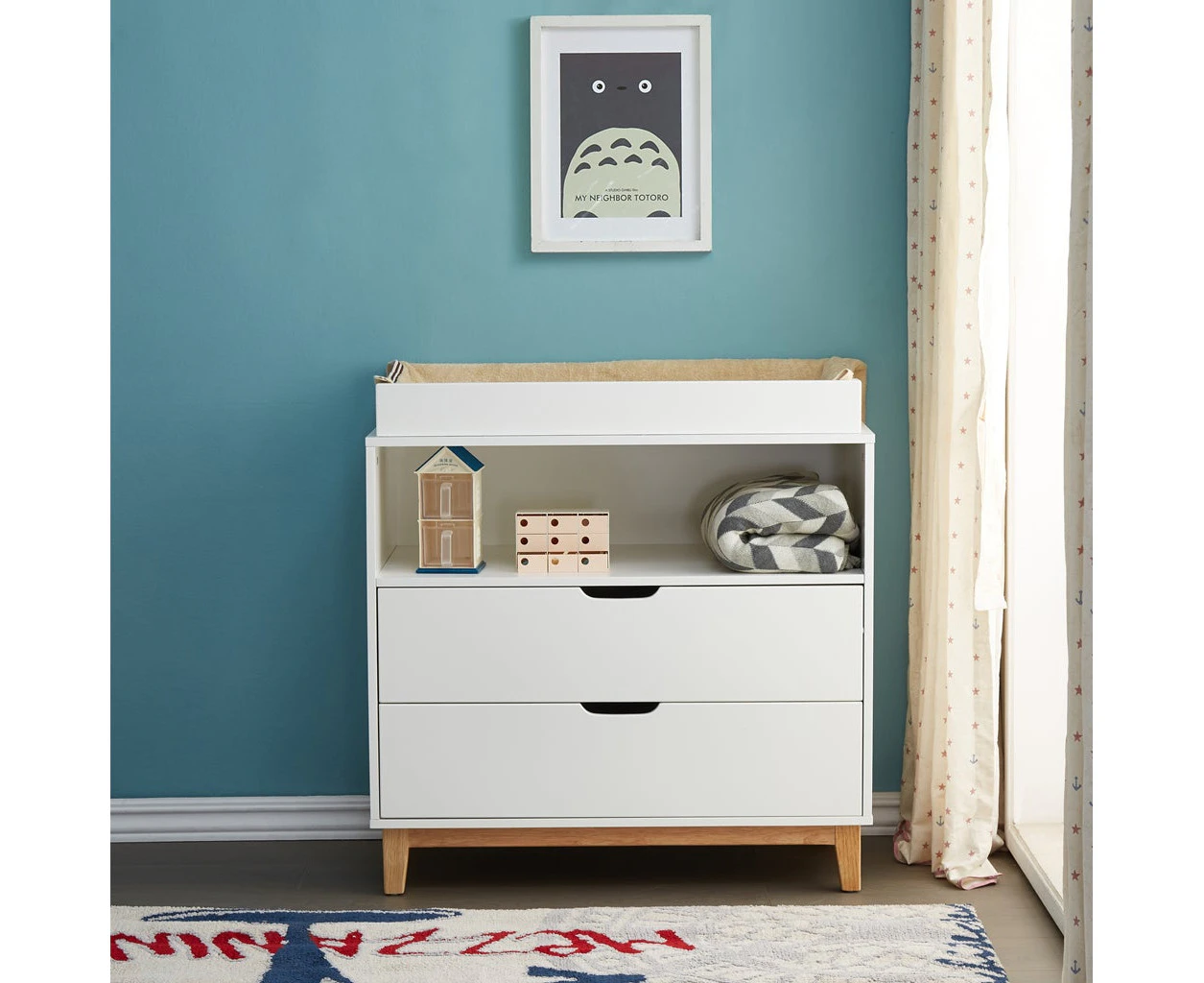 JOY BABY Aurora 2 Drawers Chest of Draw with Change Table - White