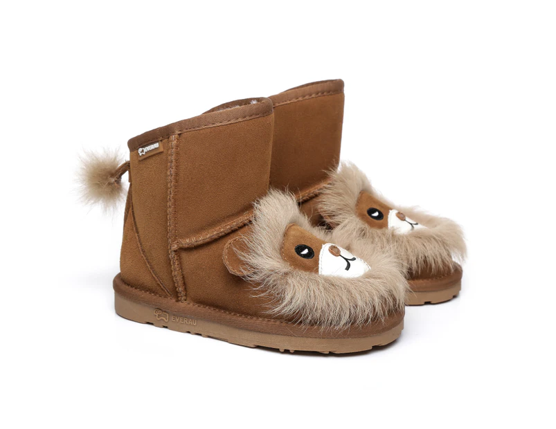 Kids Sheepskin Boots Lion