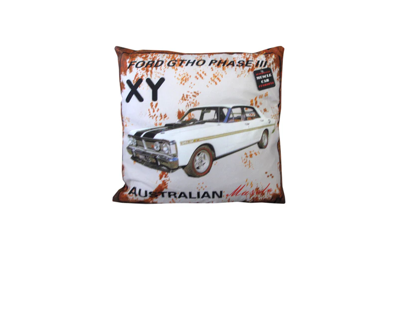 Australian Muscle Car Cushion XY Ford GTHO White 40 x 40 cm