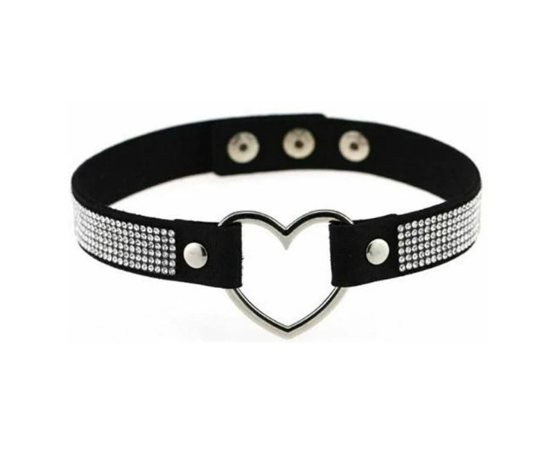 Black Collar Choker Necklace Slave Submissive Bondage Kink Bdsm Fetish Restraint - Black