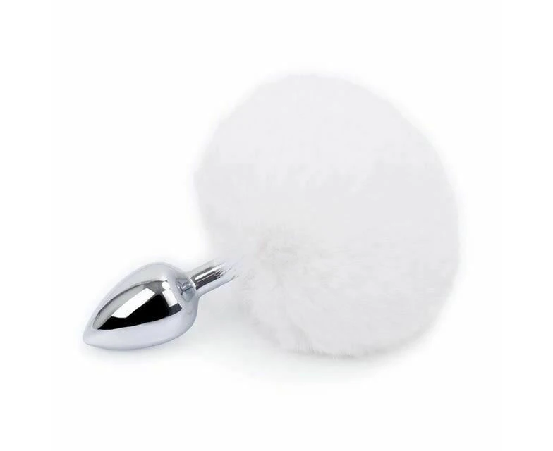 Fluffy Bunny Fox Tail Anal Plug Pet Play Bondage Kink Bdsm Fetish Restraints - White