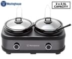 Westinghouse 2 Pot Slow Cooker - Black/Stainless Steel WHSC06KS 1