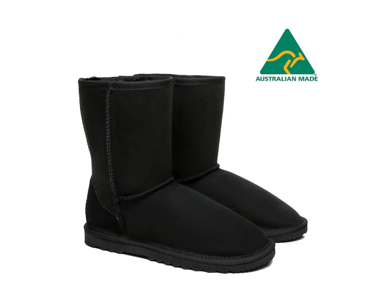 Australian Shepherd(R) Women and Men Short Classic Australian Made UGG Boots - Black