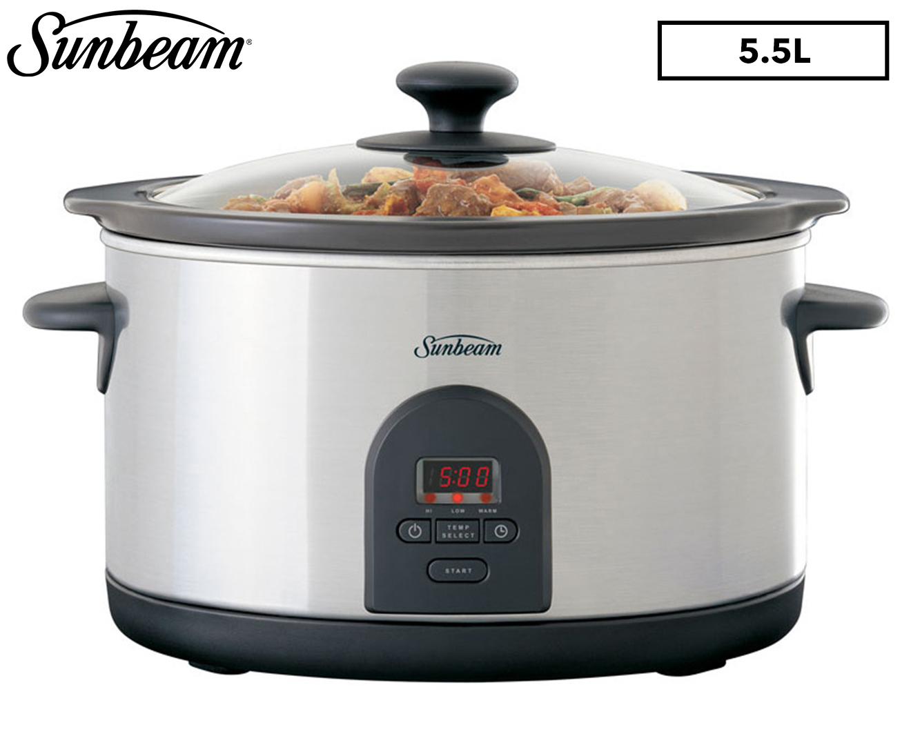 Sunbeam 5.5L SecretChef Electronic Slow Cooker Silver HP5590