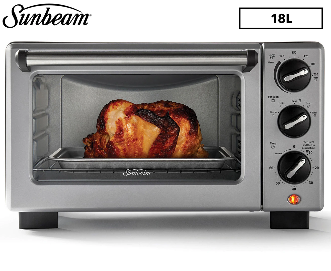 Sunbeam 18L Convection Bake & Grill Compact Oven - Silver COM3500SS