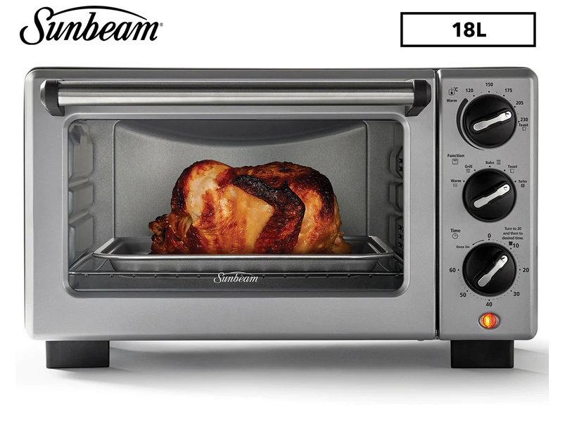 Sunbeam 18L Convection Bake & Grill Compact Oven - Silver COM3500SS