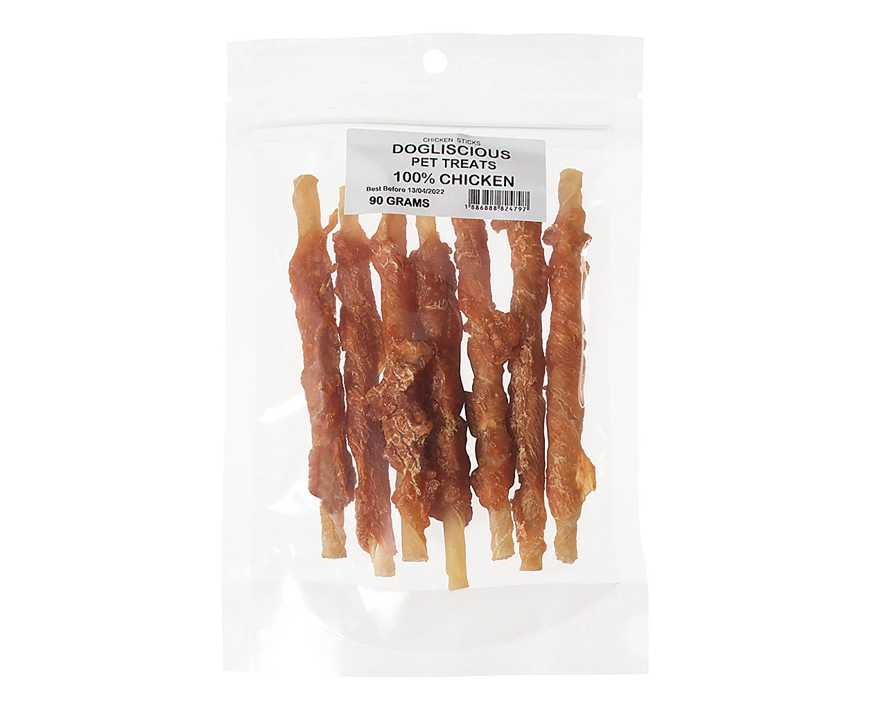 Doglisious Chicken Jerky Stick Wraps 90G Dog Treats