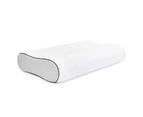 LINENOVA Cervical Contoured Memory Foam Pillow with Washable Pillowcase - White