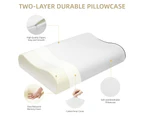 JustLINEN-LINENOVA Cervical Contoured Memory Foam Pillow with Washable Pillowcase - White