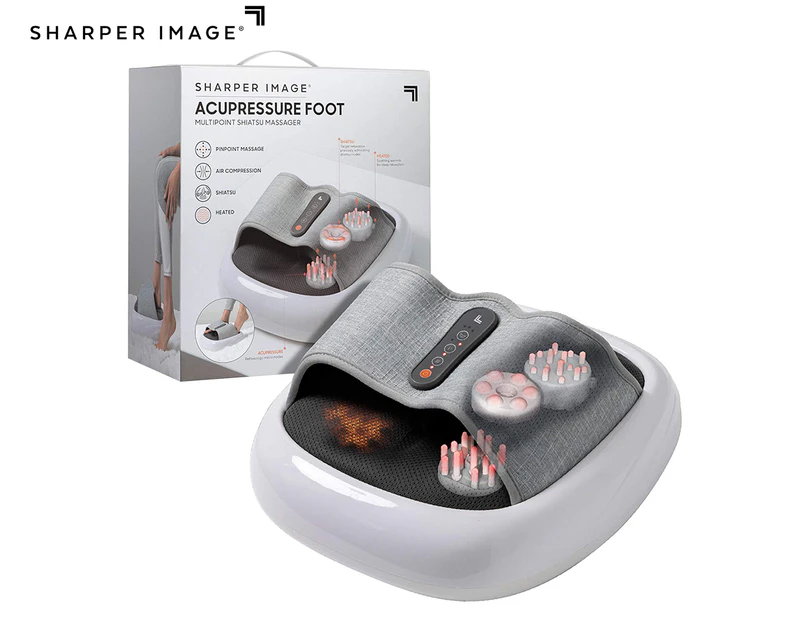 Sharper Image Acupoint Acupressure Multipoint Shiatsu Foot Massager - White/Grey B08D2NFZ72