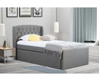 Istyle Dupont King Single Trundle Storage Bed Frame Fabric Grey