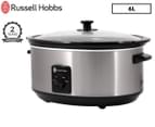 Russell Hobbs 6L Slow Cooker - Silver/Black RHSC600 video