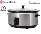 Russell Hobbs 6L Slow Cooker - Silver/Black RHSC600