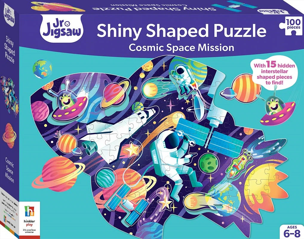 100pc Junior Jigsaw Cosmic Space Mission Shiny Shaped Jigsaw Puzzle Kids 6y+