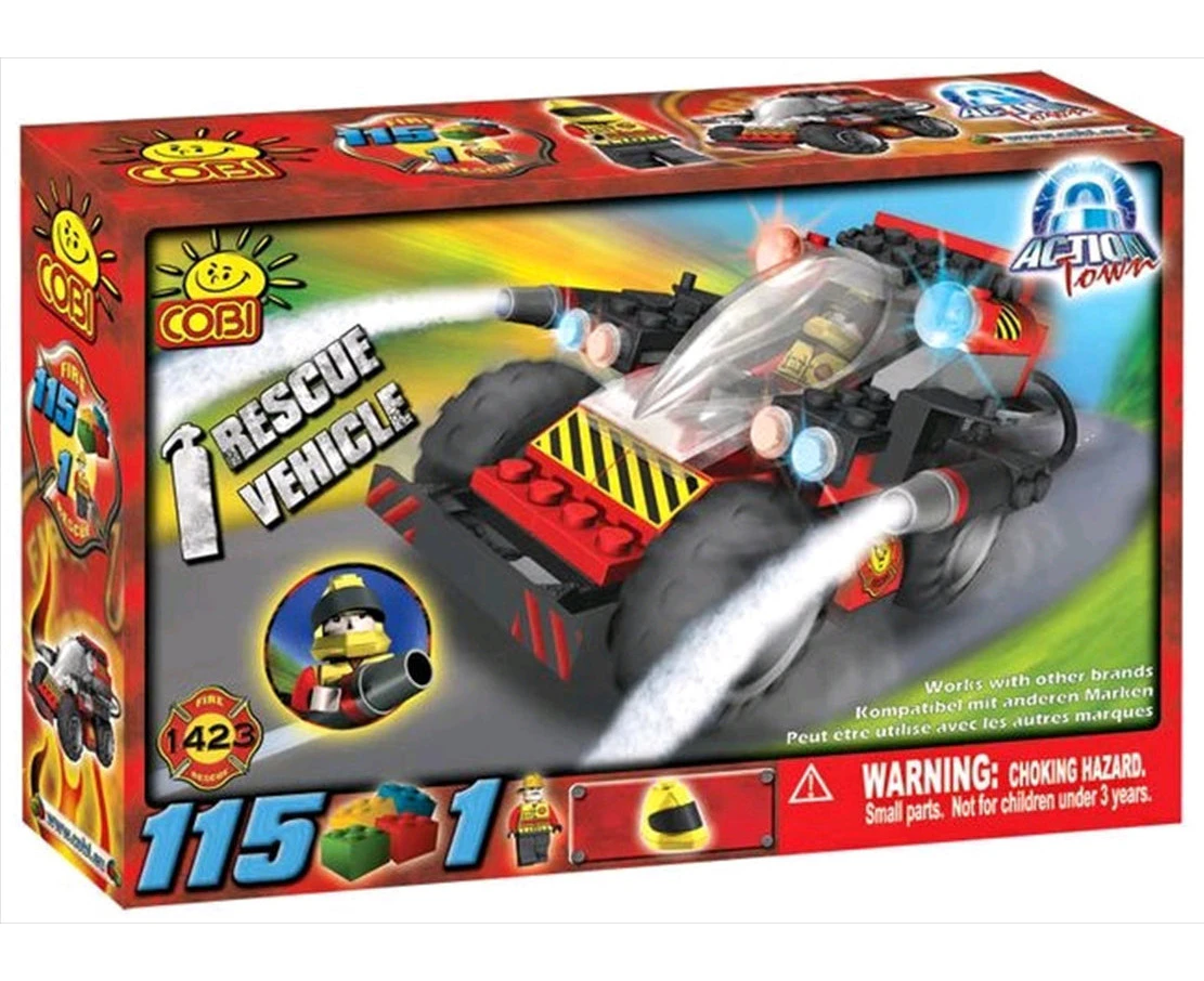 Action Town - 115 Piece Rescue Vehicle Construction Set