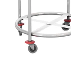 SOGA Stainless Steel Commercial Round Soiled Linen Laundry Trolley Cart with Wheels White