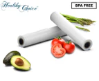 Healthy Choice 28x600cm Vacuum Sealer Food Storage Bag Rolls 2-Pack  - Clear PR2860