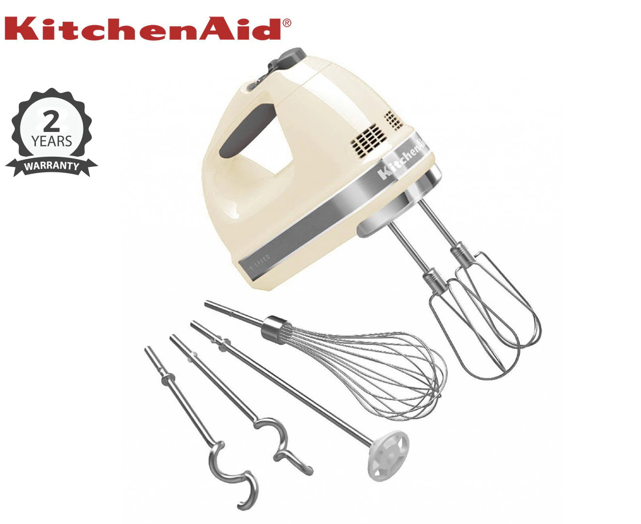 KitchenAid Artisan 9 Speed Hand Mixer   20.1X8.9X15.3cm   - Almond Cream