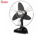 Swan 32.5cm Retro Desk Fan - Black SFA1EDBA