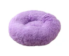 50 X 50Cm Soft Fluffy Pet Dog Cat Round Bed - Purple