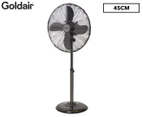 Goldair 45cm Black Chrome Pedestal Fan - GCPF265