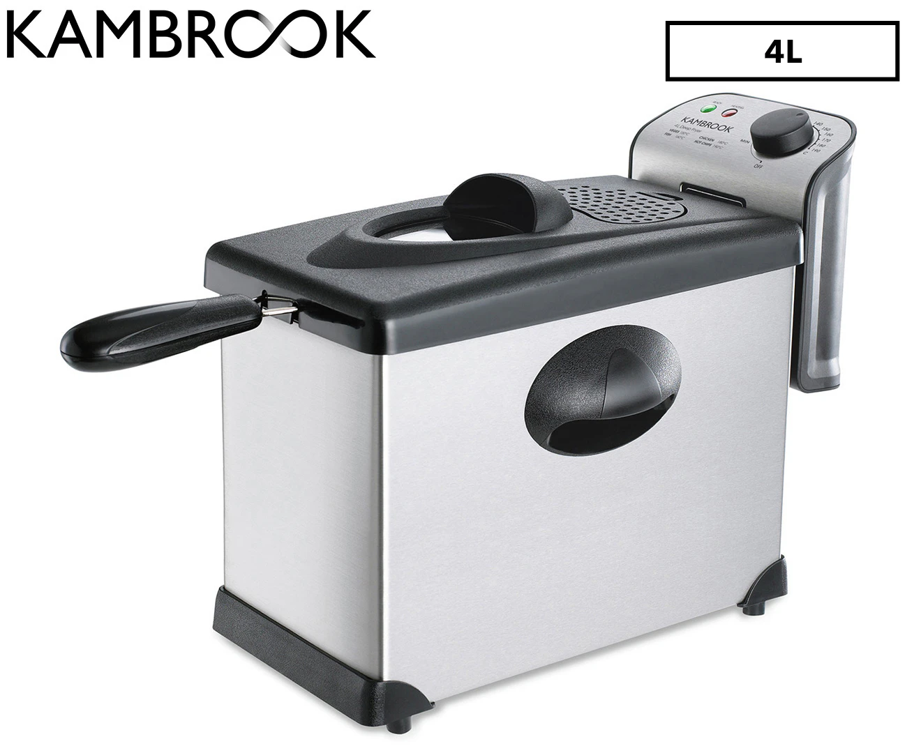 Kambrook 2200W 4L Stainless Steel Electric Deep Oil Fryer/Frying Chips/Wedges