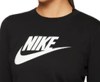 Nike Sportswear Women's Essential Icon Futura Long Sleeve Tee / T-Shirt / Tshirt - Black