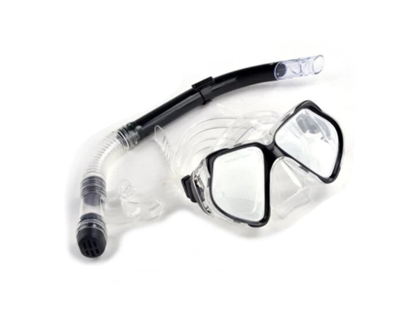 Fog Goggles Glasses Snorkel Equipment Anti Diving Set Swimming Scuba Mask Silicone Black L / Xl
