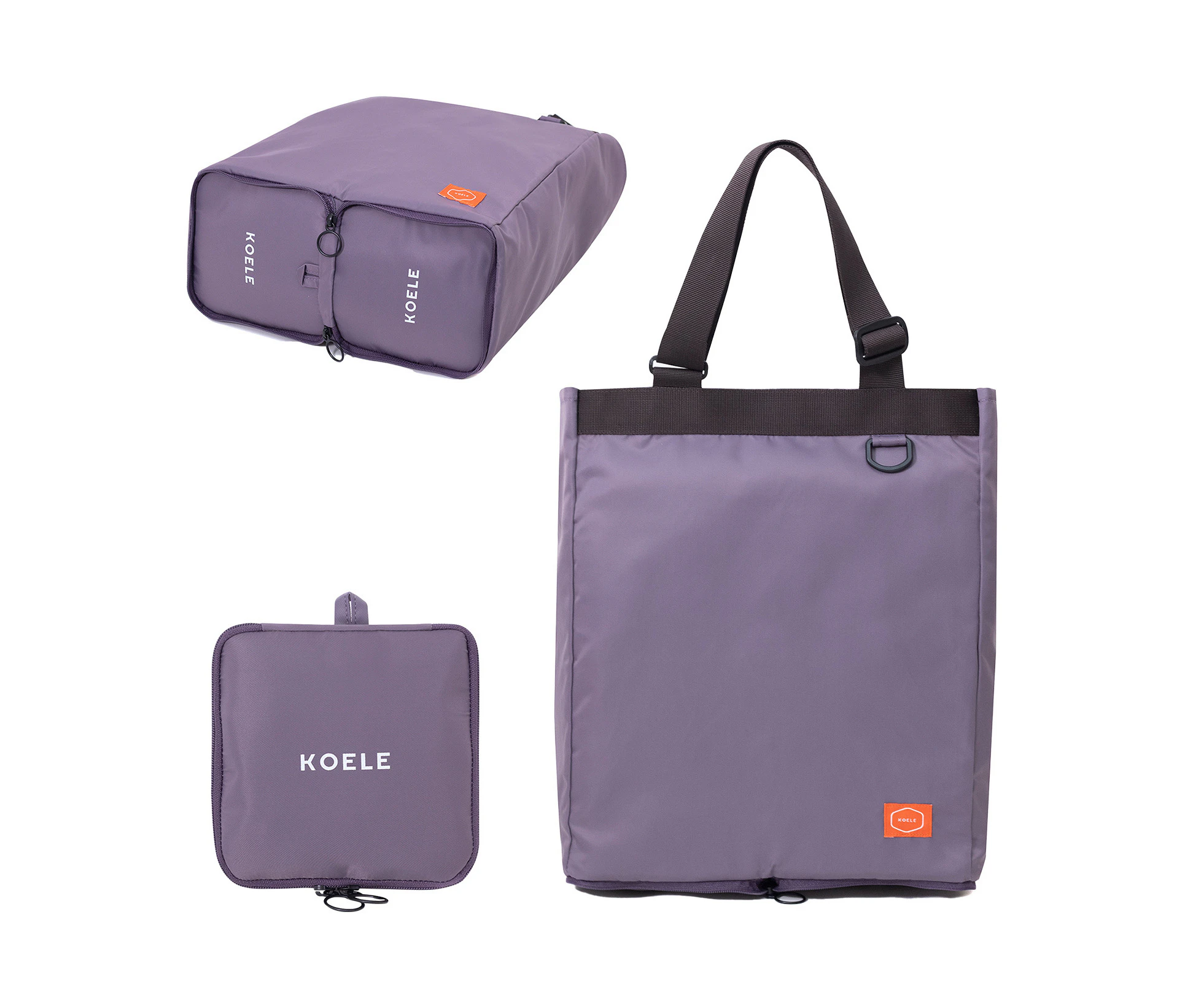 KOELE Shopper Bag Tote Bag Foldable Travel Laptop Grocery KO-SHOULDER - Purple