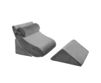 4 Pcs Wedge Pillow Set Memory Foam Bed Cushion Back and Head Support Adjustable Gray